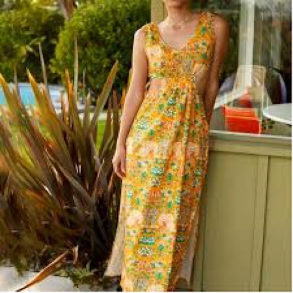 Maeve Dresses & Skirts - Anthropologie Maeve Dress Women Sz 2X Marie Column Cutout Maxi Beach Cover Up